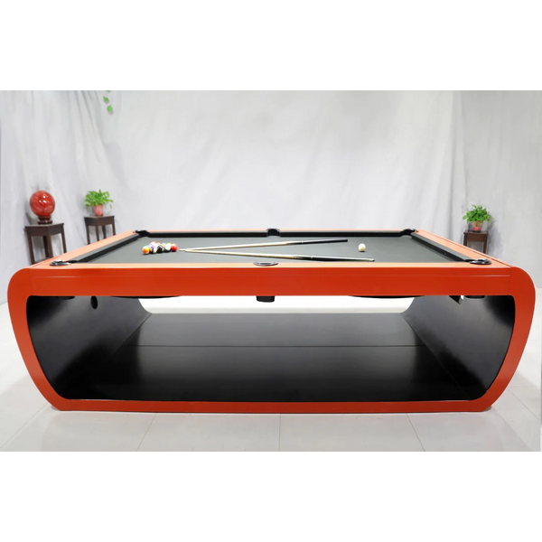White Billiards Aldo Modern Slate Pool Table-Billiard Tables-White Billiards-Made Overseas-7ft Length-Red-Game Room Shop