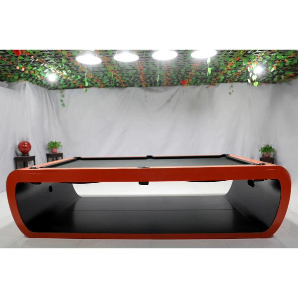 White Billiards Aldo Modern Slate Pool Table-Billiard Tables-White Billiards-Made Overseas-7ft Length-Red-Game Room Shop