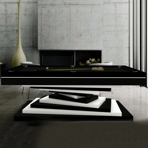 White Billiards Neavio Modern Slate Pool Table-Billiard Tables-White Billiards-7ft Length-B&W-No Thank You-Game Room Shop