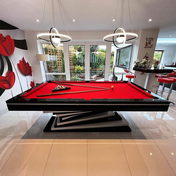 White Billiards Neavio Modern Slate Pool Table-Billiard Tables-White Billiards-7ft Length-B&W-No Thank You-Game Room Shop