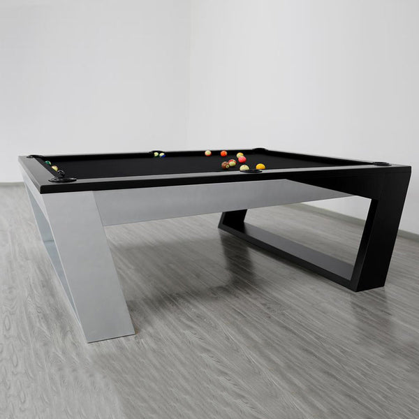 White Billiards Valenti Modern Slate Pool Table-Billiard Tables-White Billiards-7ft Length-Silver&Black-No Thank You-Game Room Shop