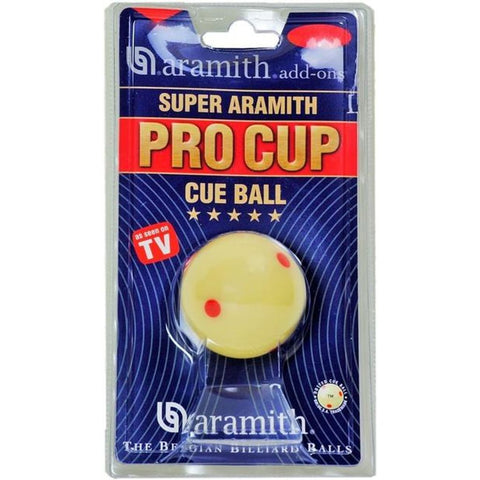 Aramith 2-1/4" Regulation Size Billiard/Pool Ball: Super Aramith Pro Cup Cue Ball with 6 Red Dots-Ball Set-Imperial-Game Room Shop