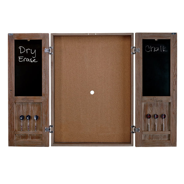 DBCJAG HJ Scott St. James Dartboard Cabinet Antique Grey - Game Room Shop