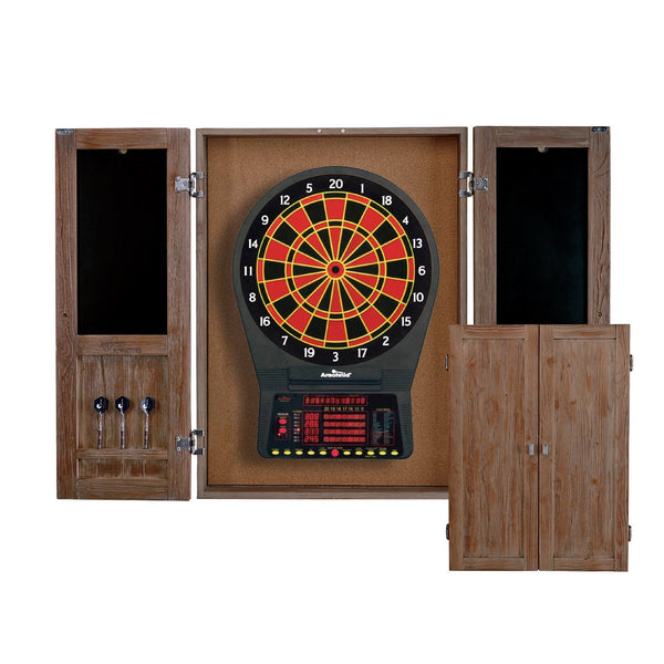 DBCJAG HJ Scott St. James Dartboard Cabinet Antique Grey - Game Room Shop