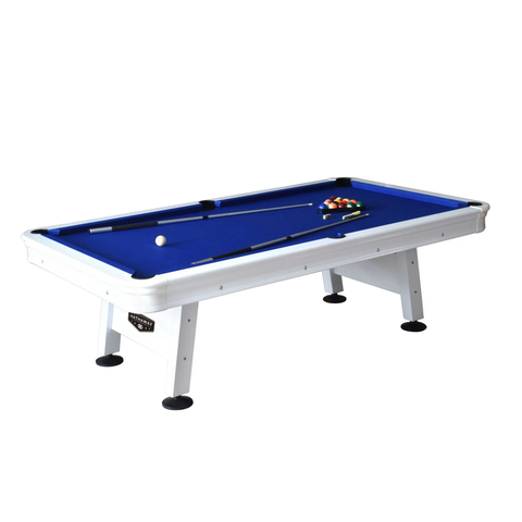 Image of Hathaway Games Alpine 8-ft Outdoor Pool Table - White with Blue Felt-Billiard Tables-Hathaway Games-Game Room Shop