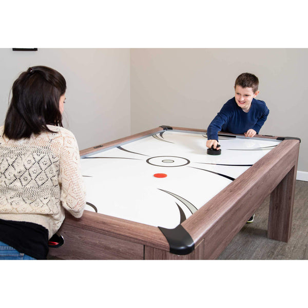 Hathaway Carmelli Driftwood 7-ft Air Hockey Table Combo Set with Benches-Air Hockey Tables-Hathaway Games-Game Room Shop