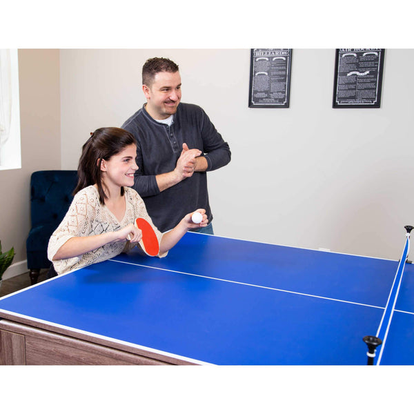 Hathaway Carmelli Driftwood 7-ft Air Hockey Table Combo Set with Benches-Air Hockey Tables-Hathaway Games-Game Room Shop