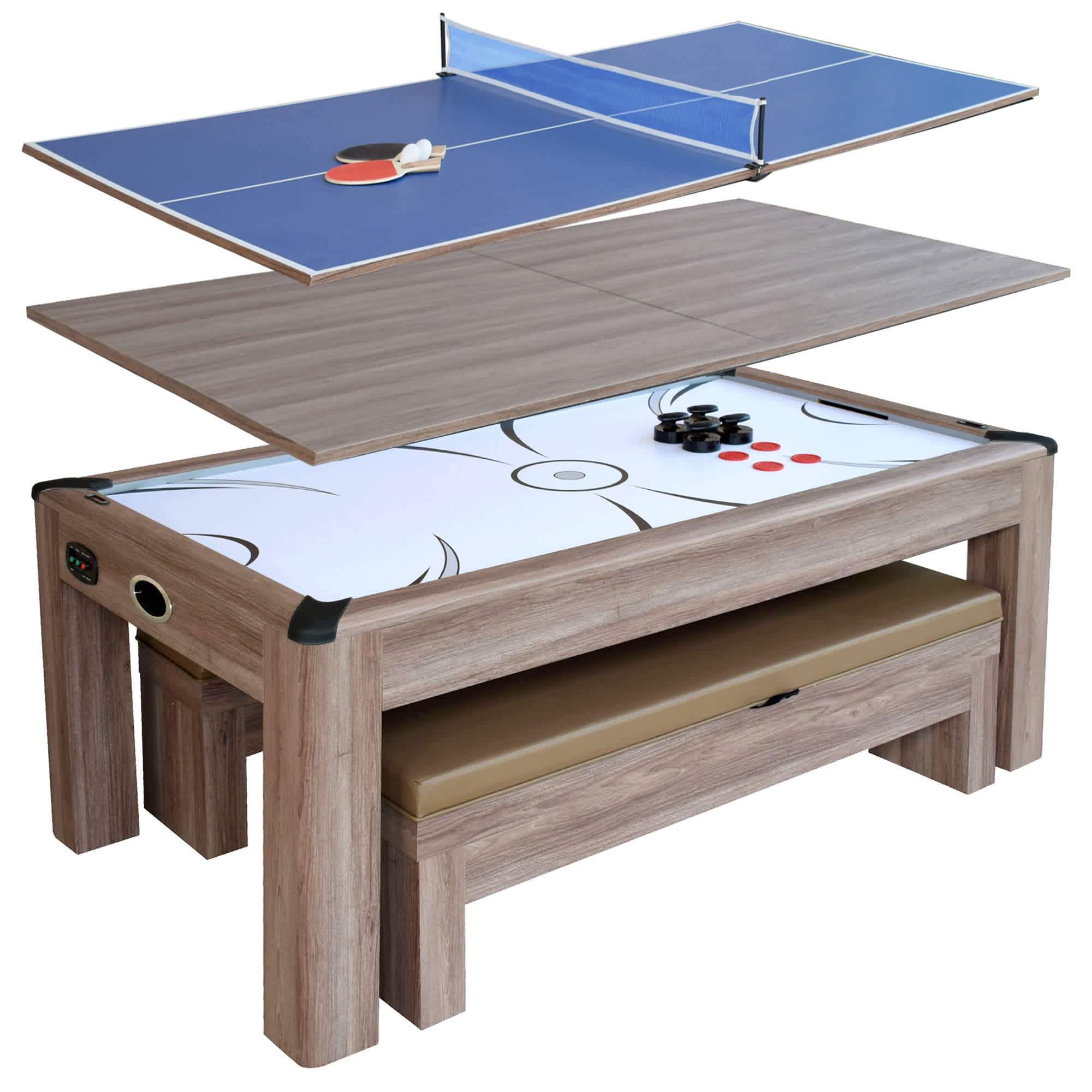 Hathaway Games Driftwood 7-ft Air Hockey Table Combo Set with