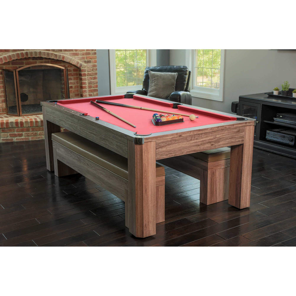 Hathaway Carmelli Newport 7-ft Pool Table Combo Set with Benches-Multi-Game Tables-Hathaway Games-Game Room Shop