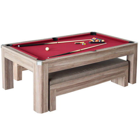 Image of Hathaway Carmelli Newport 7-ft Pool Table Combo Set with Benches-Multi-Game Tables-Hathaway Games-Game Room Shop