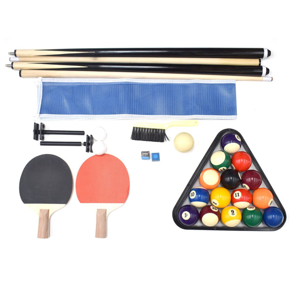 Hathaway Carmelli Newport 7-ft Pool Table Combo Set with Benches in Rustic Grey-Multi-Game Tables-Hathaway Games-Game Room Shop