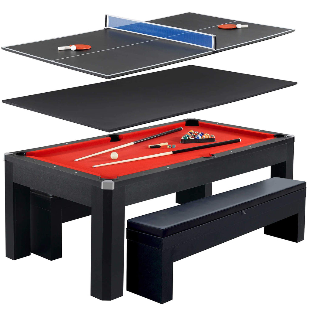Hathaway Games Park Avenue 7-ft Pool Table Combo Set with Benches