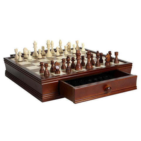 Image of Hathaway Carmelli Prodigy Wood Chess & Checkers Set - Game Room Shop