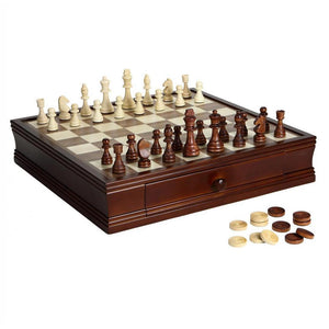 Hathaway Carmelli Prodigy Wood Chess & Checkers Set - Game Room Shop