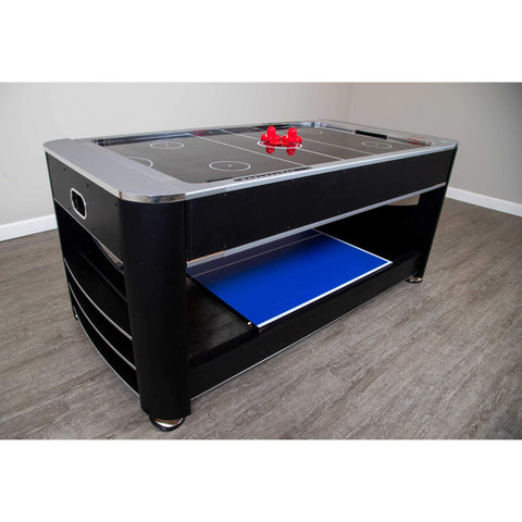 Image of Hathaway Carmelli Triple Threat 6-ft Air Hockey 3-in-1 Rotating Multi-Game Table and Cabinet-Multi-Game Tables-Hathaway Games-Game Room Shop