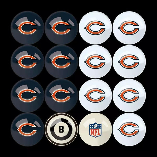 Imperial Chicago Bears Billiard Balls with Numbers-Billiard Balls-Imperial-Game Room Shop