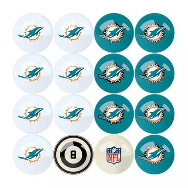 Imperial Miami Dolphins Billiard Balls with Numbers-Billiard Balls-Imperial-Game Room Shop