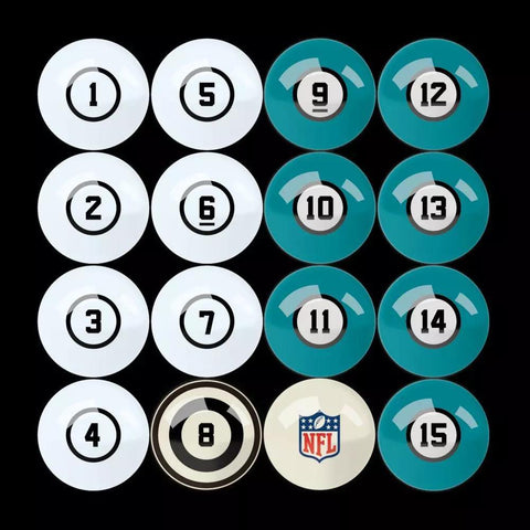 Imperial Miami Dolphins Billiard Balls with Numbers-Billiard Balls-Imperial-Game Room Shop
