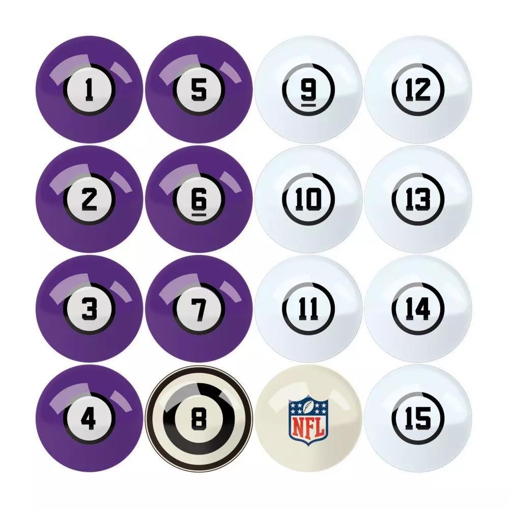 Imperial Minnesota Vikings Billiard Balls with Numbers-Billiard Balls-Imperial-Game Room Shop