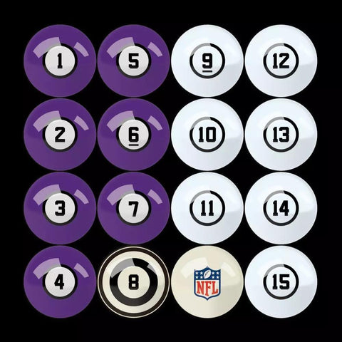 Image of Imperial Minnesota Vikings Billiard Balls with Numbers-Billiard Balls-Imperial-Game Room Shop