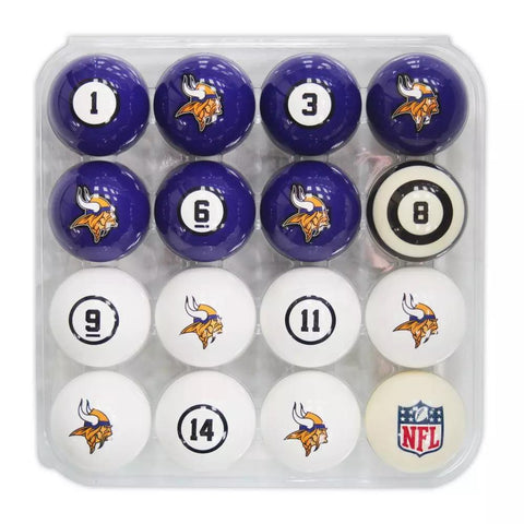 Image of Imperial Minnesota Vikings Billiard Balls with Numbers-Billiard Balls-Imperial-Game Room Shop