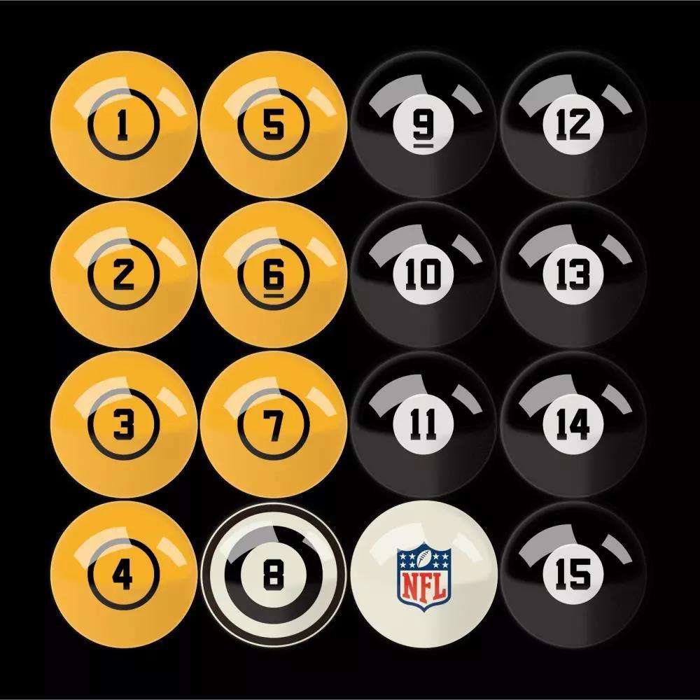 Imperial Pittsburgh Steelers Billiard Balls with Numbers-Billiard Balls-Imperial-Game Room Shop
