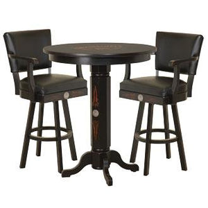 Jack Daniel's Wood Pub Table Backrest Barstool Set TN Charcoal