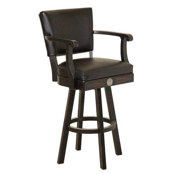 Jack Daniel's Wood Pub Table Backrest Barstool Set TN Charcoal - Game Room Shop