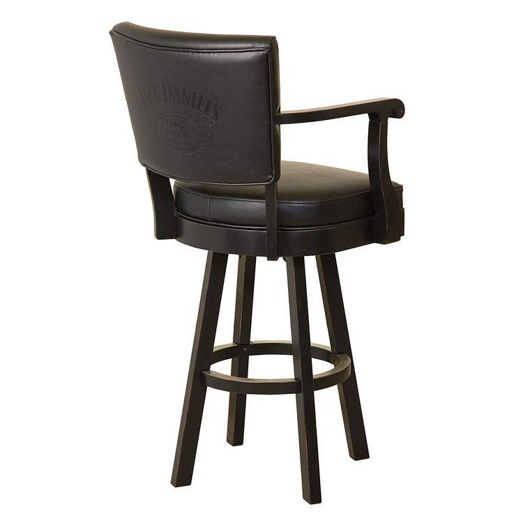 Jack Daniel's Wood Pub Table Backrest Barstool Set — Game Room Shop