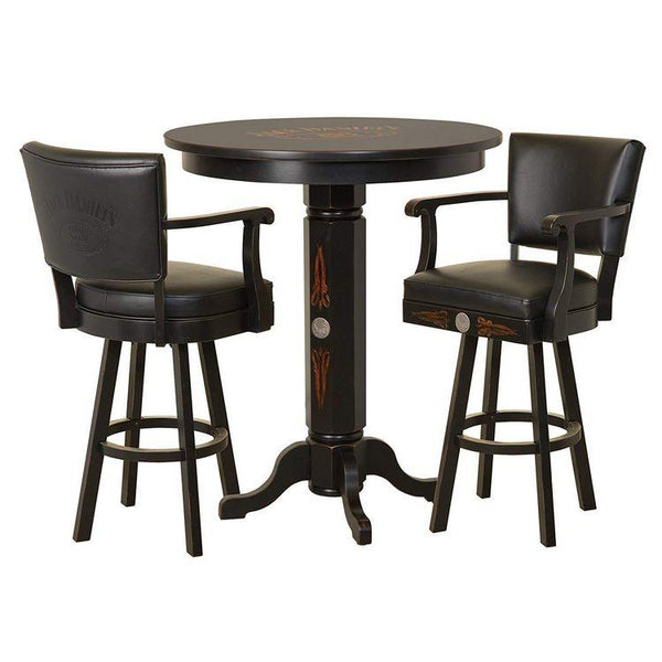 Jack Daniel's Wood Pub Table Backrest Barstool Set TN Charcoal - Game Room Shop