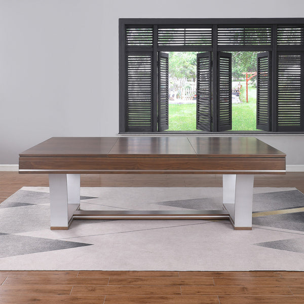 Playcraft Barcelona 8' Slate Pool Table in Walnut Gray on Silver Finish-Billiard Tables-Playcraft-Game Room Shop