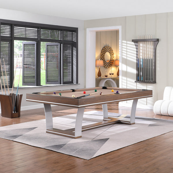 Playcraft Barcelona 8' Slate Pool Table in Walnut Gray on Silver Finish-Billiard Tables-Playcraft-Game Room Shop