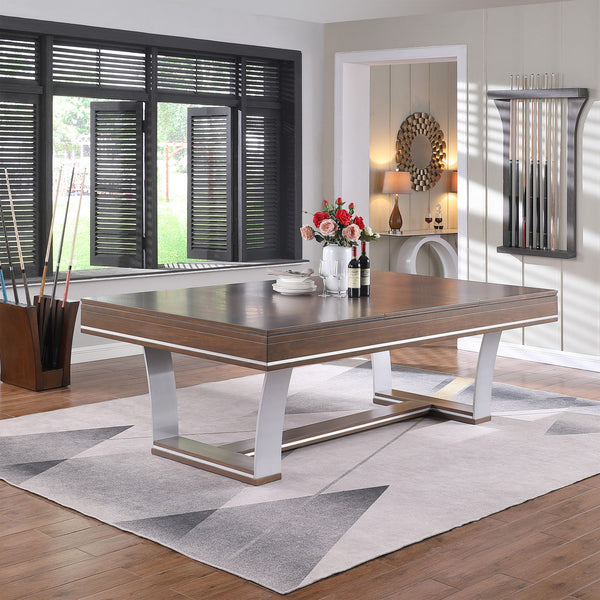 Playcraft Barcelona 8' Slate Pool Table in Walnut Gray on Silver Finish-Billiard Tables-Playcraft-Game Room Shop