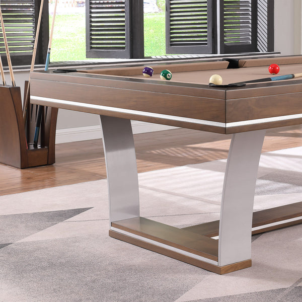 Playcraft Barcelona 8' Slate Pool Table in Walnut Gray on Silver Finish-Billiard Tables-Playcraft-Game Room Shop
