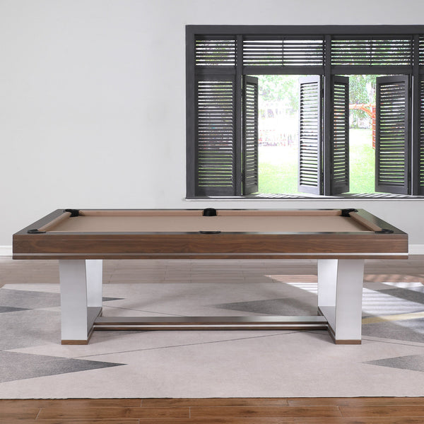 Playcraft Barcelona 8' Slate Pool Table in Walnut Gray on Silver Finish-Billiard Tables-Playcraft-Game Room Shop