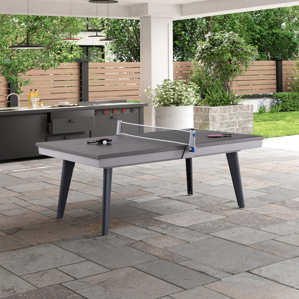 Playcraft Santorini 7’ Outdoor Slate Pool Table with Dining Top Benches and Ping Pong-Billiard Tables-Playcraft-Game Room Shop