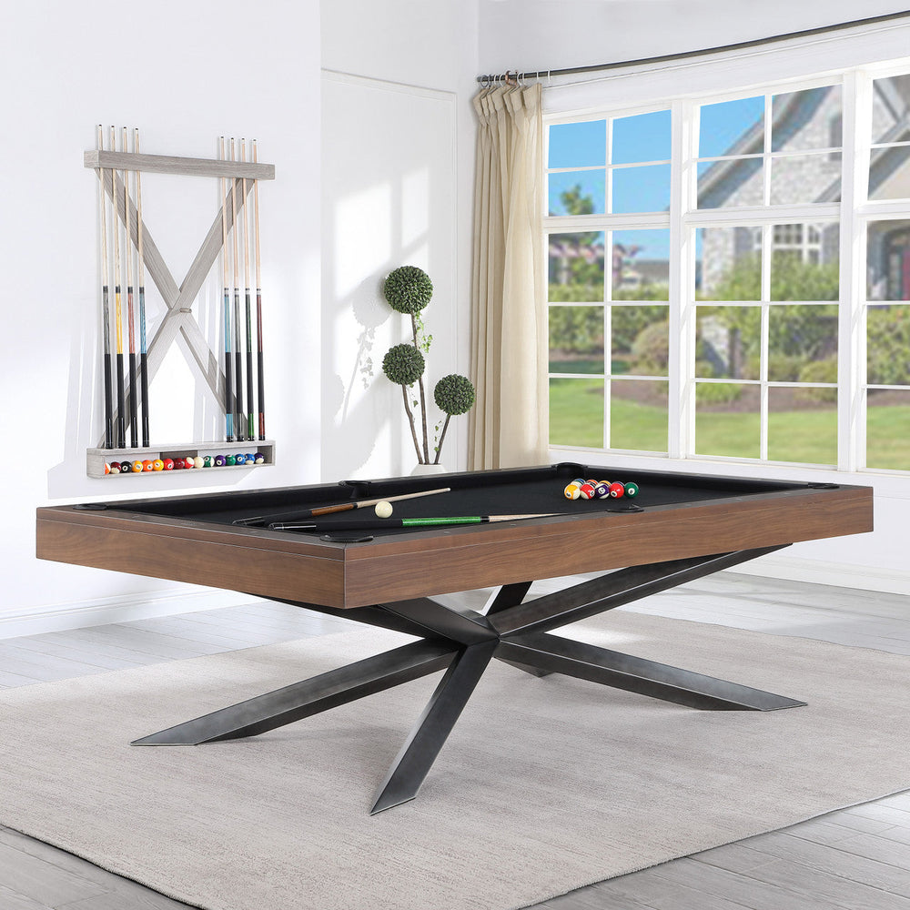 Playcraft Stella 8' Slate Pool Table in Walnut Gray Finish-Billiard Tables-Playcraft-Game Room Shop