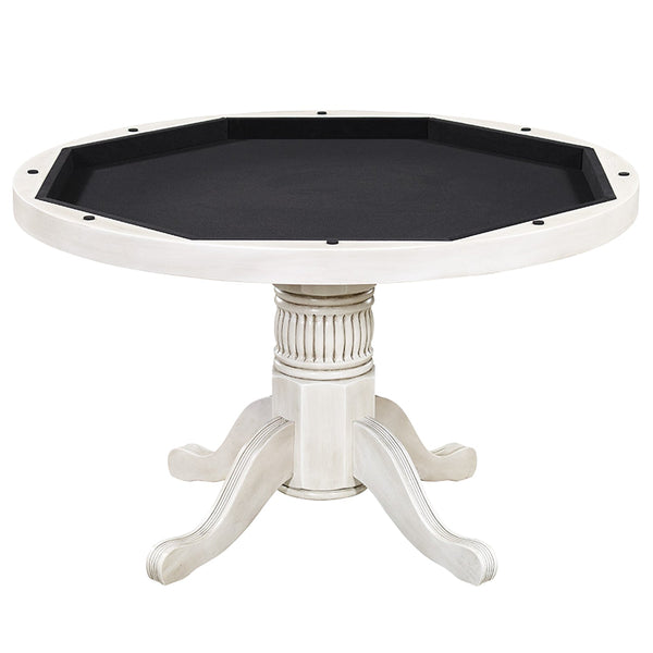 RAM Game Room 48" Poker and Multi-Use Game Table - Antique White-Poker & Game Tables-RAM Game Room-Game Room Shop