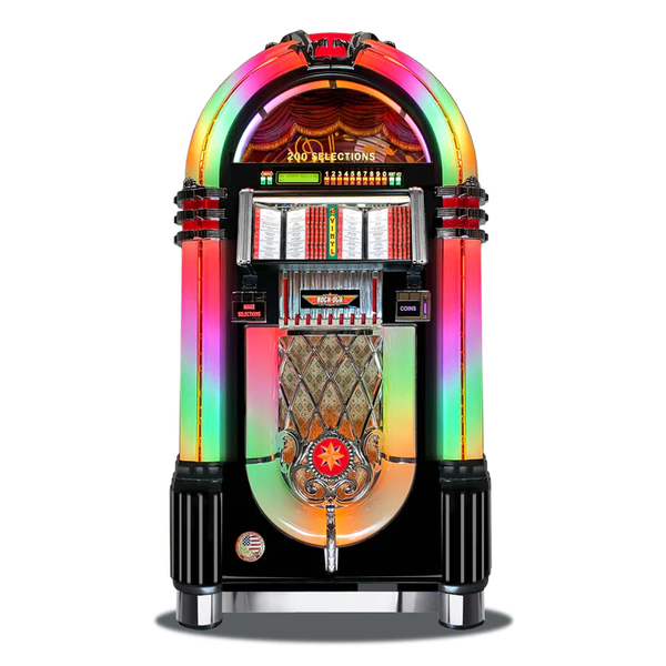 Rock-Ola Authentic Bubbler Vinyl 45 Jukebox in Gloss Black Finish-Jukeboxes-Rock-Ola-Game Room Shop