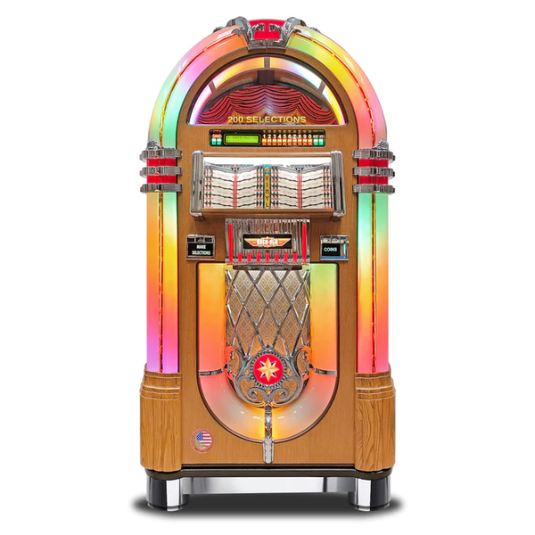 Rock-Ola Authentic Bubbler Vinyl 45 Jukebox in Light Oak Finish-Jukeboxes-Rock-Ola-Game Room Shop