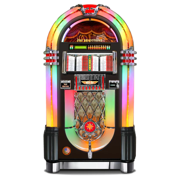 Rock-Ola Authentic Bubbler Vinyl 45 Jukebox in Satin Black Finish-Jukeboxes-Rock-Ola-Game Room Shop
