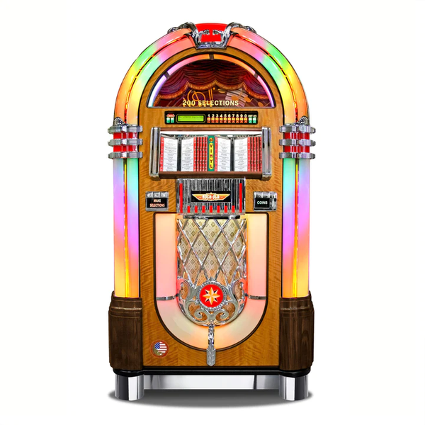 Rock-Ola Authentic Bubbler Vinyl 45 Jukebox in Walnut Finish-Jukeboxes-Rock-Ola-Game Room Shop