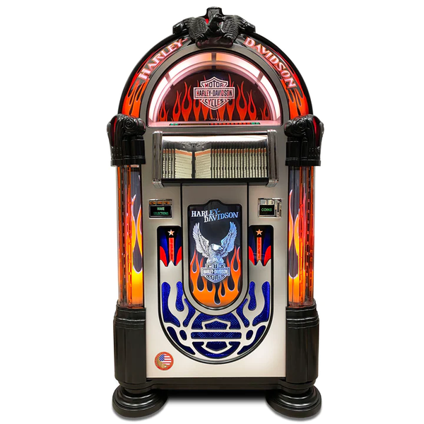 Rock-Ola Bubbler Harley-Davidson CD Jukebox Brushed Aluminum-Jukeboxes-Rock-Ola-Game Room Shop