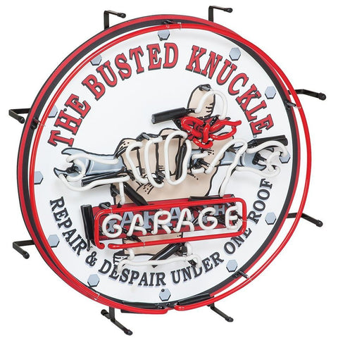 Image of The Busted Knuckle Garage Neon Sign - Game Room Shop