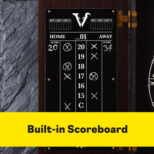 Viper Vault Deluxe Dartboard Cabinet with Integrated Pro Score - Game Room Shop