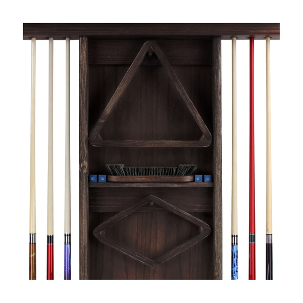 Weathered Dark Chestnut Deluxe Wall Rack-Pool Cue Racks & Holders-Imperial-Game Room Shop